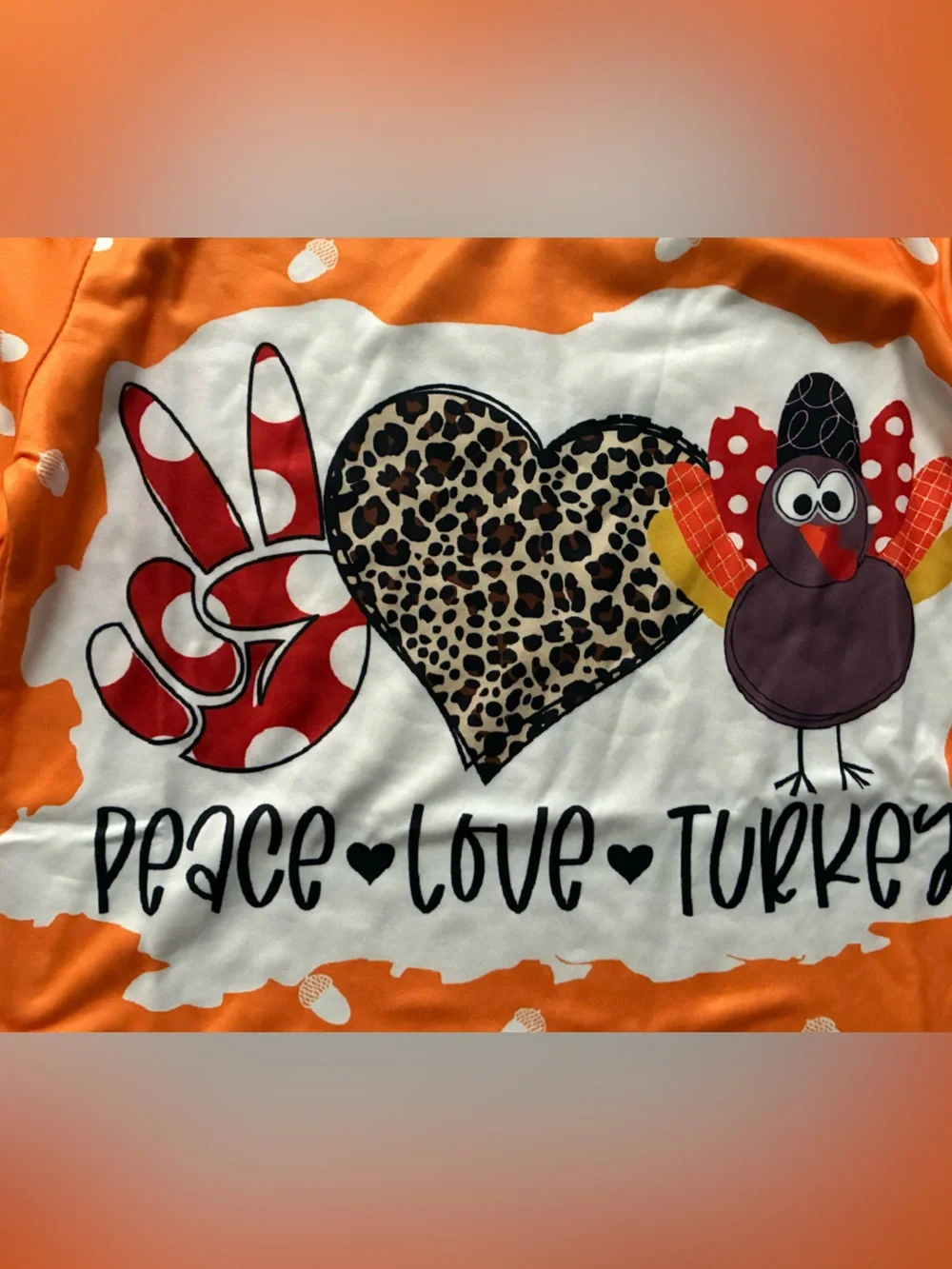 Girls Thanksgiving Outfit Set Turkey Print Flare Pants 5/6